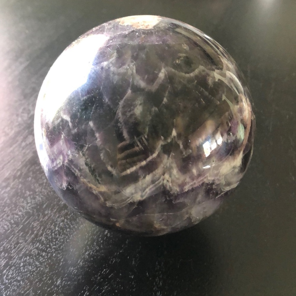 Large Chevron Amethyst Sphere - image 6
